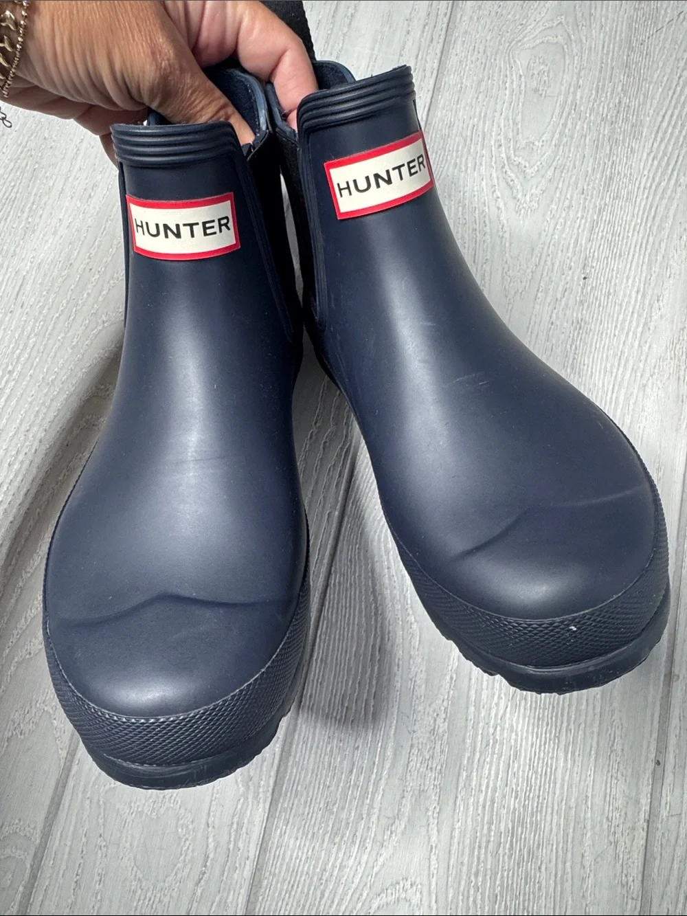 Navy Hunter Original Chelsea Rain Boots, waterproof, outdoors